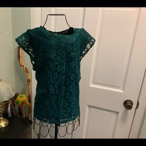 Dark Green Lace Top Fully Lined